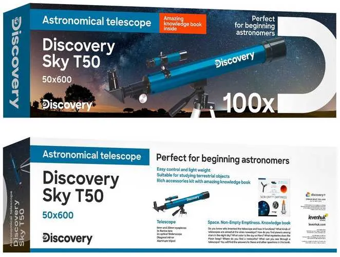 Hvězdářský dalekohled Discovery Sky T50 s knížkou