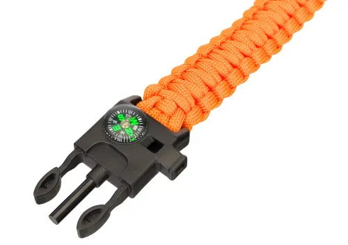 Oranžový náramek s křesadlem Levenhuk LabZZ FL5