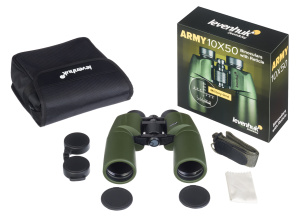 Binokulární dalekohled se zaměřovačem Levenhuk Army 10x50