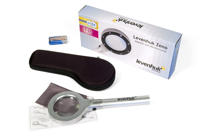 Lupa Levenhuk Zeno 500 s LED osvětlením, 3,5x, 56 mm, kov