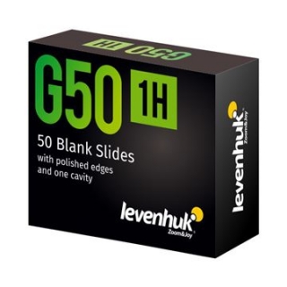 Levenhuk G50 1H Single Cavity Blank Slides, 50 ks